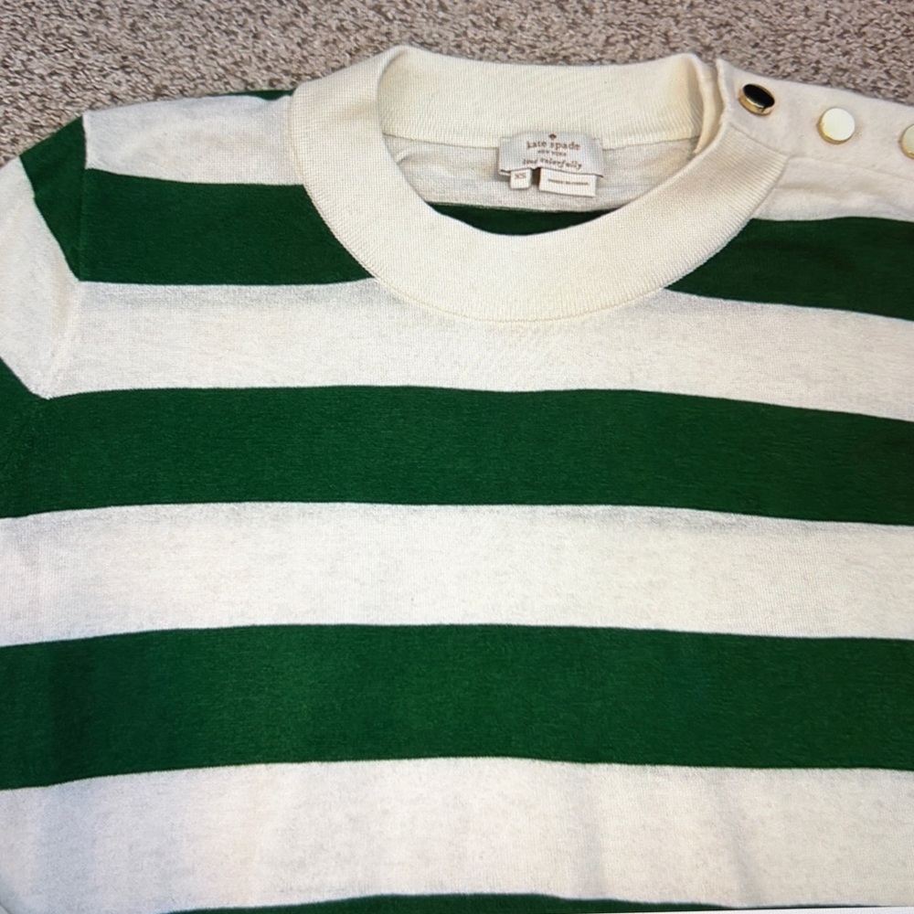 Kate Spade Green Rugby Stripe Sweater, XS - Picture 2 of 11